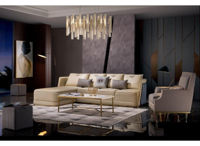 Sofa L-shape Leather Sofa Couch Living landscape Suite Design Modern