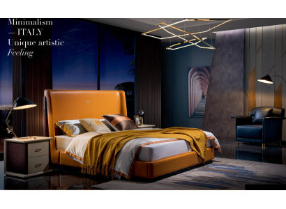Bed Bedside table 3 pcs. Bedroom Set Design Modern Luxury Beds Group
