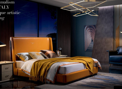 Bed Bedside table 3 pcs. Bedroom Set Design Modern Luxury Beds Group
