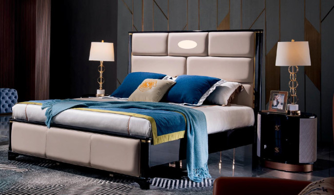Bedroom Wooden bed Real Wood Bed Beds Hotel 180x200 Style Solid