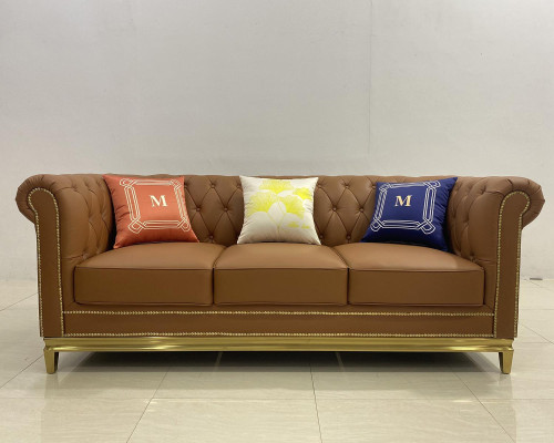 Chesterfield Sofa Couch Furniture Three-Seater Couches Textile stainless steel frame