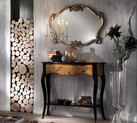 Console Table Furniture Baroque Style Mirror Wood Italian Tables Group 2pcs. set