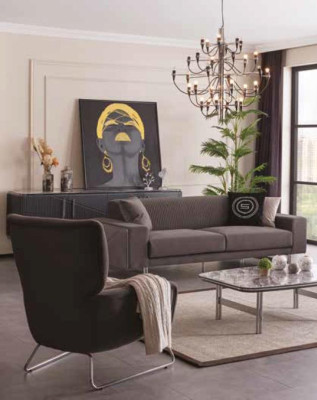 Armchair Single Seater Luxury 1 Seater Padded Fabric Modern Design Textile