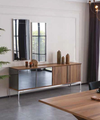 Chest of drawers Mirror Sideboard Sideboard Wardrobe Chests of drawers Wood Design Set