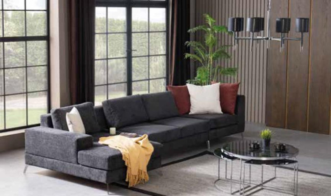 Luxury Corner sofa L-shape Sofa Sofas Living room Fabric Design Polyester xxl