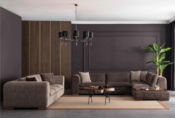 Luxury Corner sofa L-shape Sofa Sofas Living room Modern Fabric Design Polyester