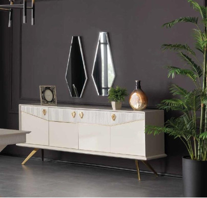 Modern Dining set Dining room Dining table Table Chair Sideboard Group Wood Set 5pcs