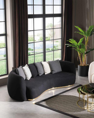 Triple Sofa Three Seater Sofa 3 Seater Sofas Fabric Luxury Modern Design Living room