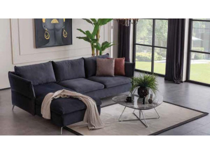 Corner sofa Living room Corner sofa Corner suite Textile Sofa Fabric Couch Upholstery