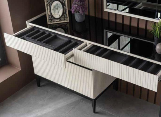 Dressing table Mirror Luxury Console Chest of drawers Bedroom Wood Modern Design