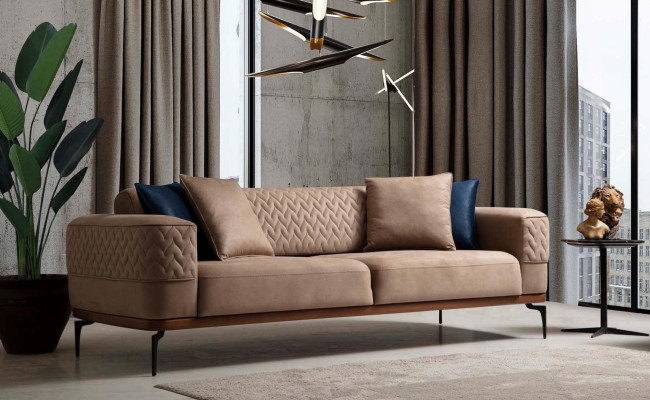Luxury Sofa Design Three Seater Modern Couch Taupe Couches Furniture Upholstery Loft new