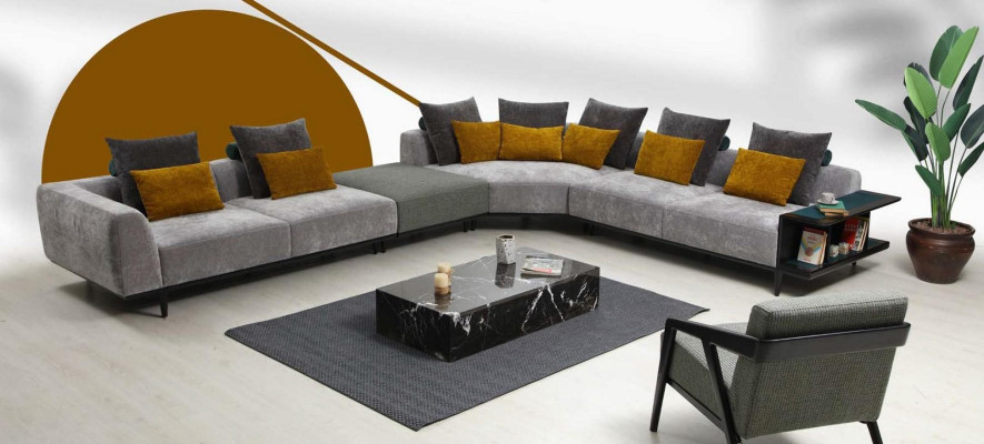 Armchair Seater Living room Fabric Polyester Style Modern Design Luxury
