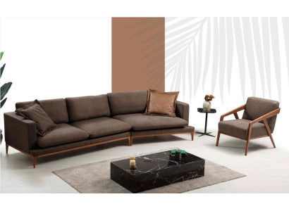 Corner sofa Sofa Living room Sofas Fabric Luxury Corner L-shape Wood Style Modern Furniture new