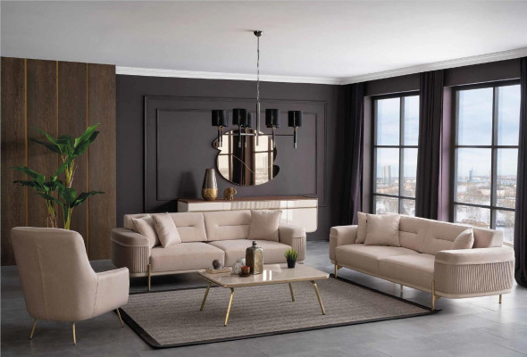Armchair Single Seater Luxury 1 Seater Padded Fabric Modern Design Textile