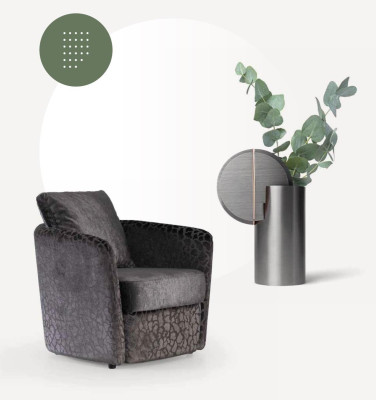 Armchair Single Seater Luxury 1 Seater Padded Fabric Modern Design Textile
