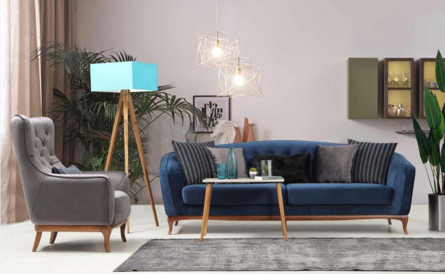 Luxury Sofa Design Three Seater Modern Couch Blue Couches Furniture Upholstery Loft new