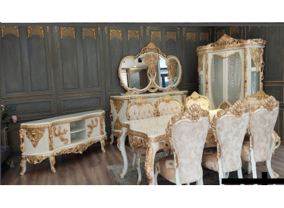 Royal dining room furniture set with gilded carvings