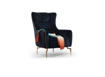 Armchair Wing Chair Luxury 1 Seater Upholstery Seat Designer Textile Seat Fabric Modern