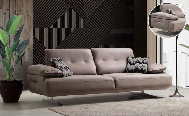Italian Style Furniture Three Seater Couch Upholstery Sofa Luxury Couches Textile Fabric