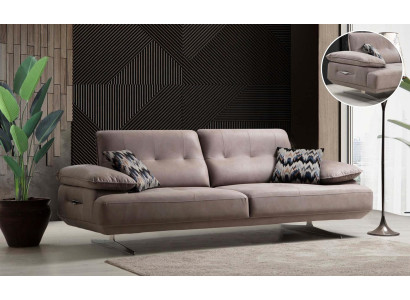 Italian Style Furniture Three Seater Couch Upholstery Sofa Luxury Couches Textile Fabric