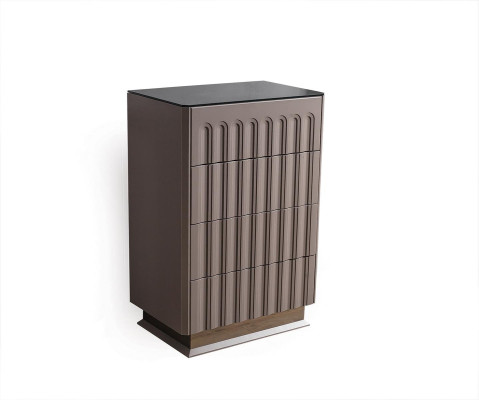 Modern Brown Chest of drawers 4 Door Storage Chests of drawers Living room Wood Furniture