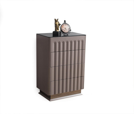 Modern Brown Chest of drawers 4 Door Storage Chests of drawers Living room Wood Furniture