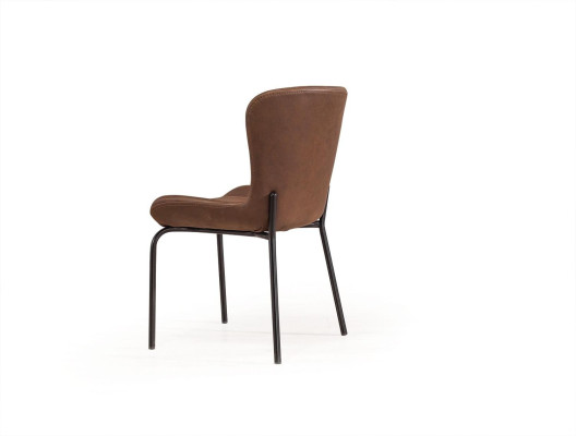 Brown leather chair Designer Chair without Armrests Dining room atmosphere new