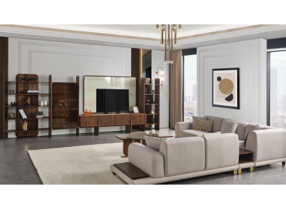 Stylish living room set consists of Wall unit Coffee table and Side table