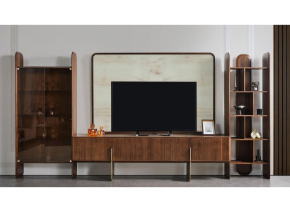 Living room set 4 pieces. Display case TV Lowboard TV Frame Bookcase Modern