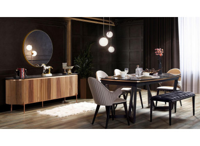 Luxurious dining room set consists of dining table 4x chairs and sideboard 7 pieces