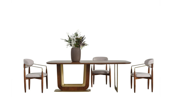Modern Dining room Set Perfect Dining table and 4x Chairs Brown Color 5pcs.