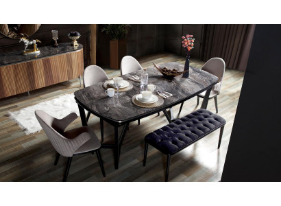 Stylish Dining room Set Consists of Dining table 4x Chairs and Stool 6pcs.
