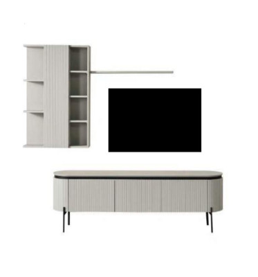 Perfect living room set consists of TV lowboard and wall cabinet 2 pieces.