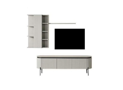 Perfect living room set consists of TV lowboard and wall cabinet 2 pieces.