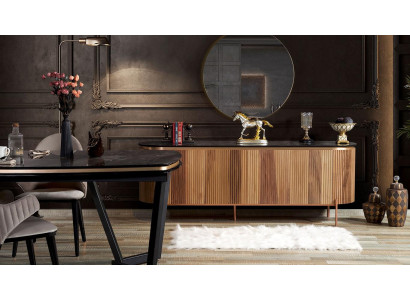 Stylish dining room set consists of sideboard and mirror novelty 2 pieces.