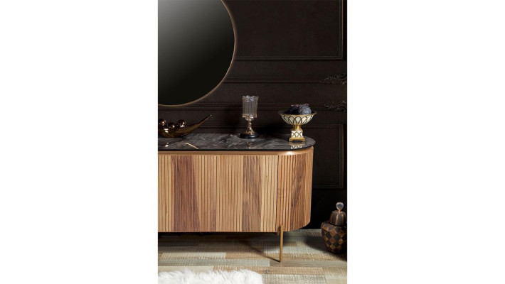 Stylish dining room set consists of sideboard and mirror novelty 2 pieces.