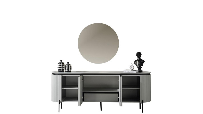 Stylish Dining room Set Consists of Sideboard and Mirror White Color 2-piece