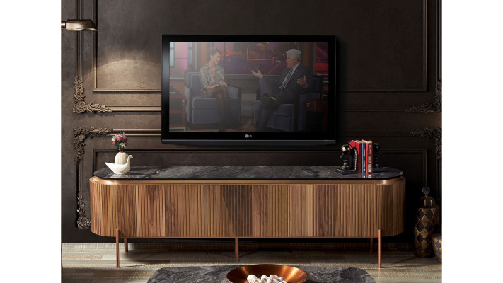 Stylish TV Lowboard Brown Color Luxurious Furniture for Living room Novelty