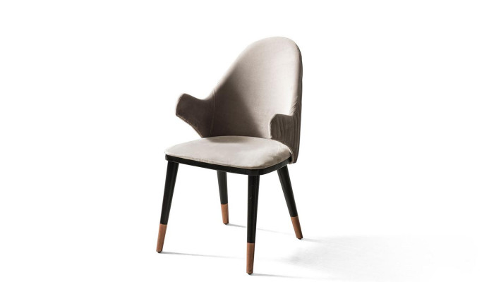 Exclusive Beige Chair with Wood Black Feet Design Dining Room Novelty