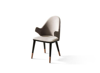 Exclusive Beige Chair with Wood Black Feet Design Dining Room Novelty