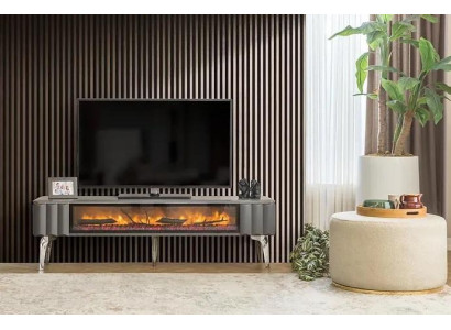 High-quality TV sideboard fireplace MDF metal gray Color new Living room