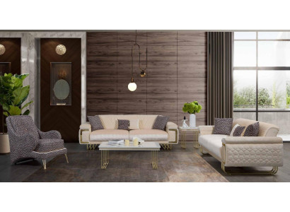 Designer Living room Suite Luxury three-seater Coffee table Side table