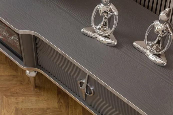 TV sideboard fireplace metal wood MDF chipboard luxury furniture new white TV cabinet