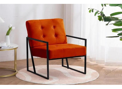 Orange Armchair Living room Luxury furniture High quality metal legs Textile new