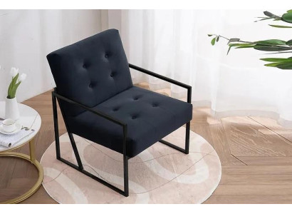 Cozy Black Armchair New Textile Metal High-quality materials