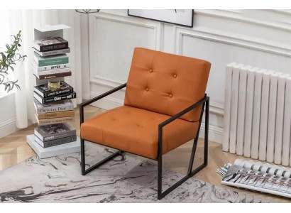 Living room Armchair Orange New luxurious metal legs textile upholstery