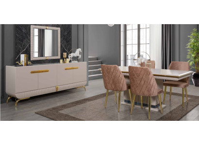 exclusive stainless steel Dining room Furniture Dining room Suite Chest of drawers Mirror