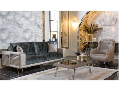 Living room Complete e seating set three-seater couch single-seater 2-piece set