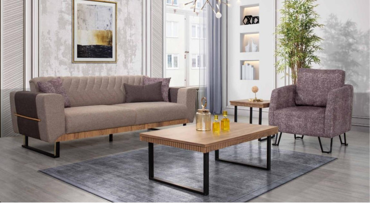 Stylish living room sofa set 3 seater upholstery couch set 2 pieces