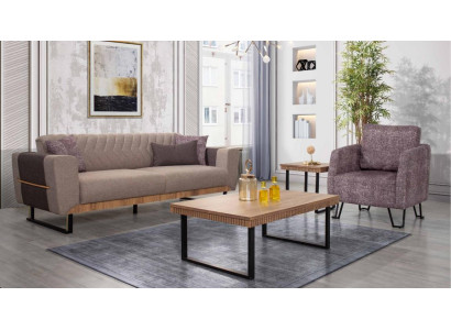 Stylish living room sofa set 3 seater upholstery couch set 2 pieces